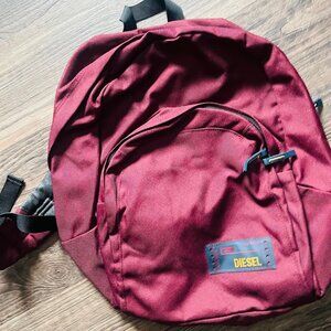 Diesel Maroon Backpack College School Work Office Bag